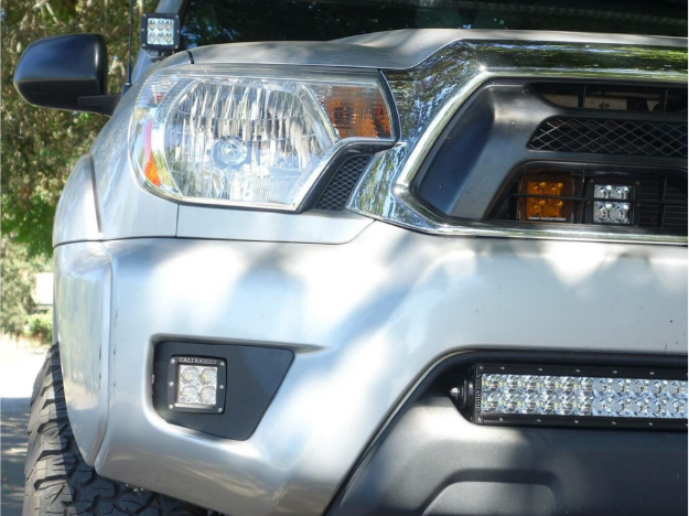 Picture of 12-15 Toyota Tacoma LED Fog Light Pod Replacements Brackets Kit 3X2 18W Pods Cali Raised LED
