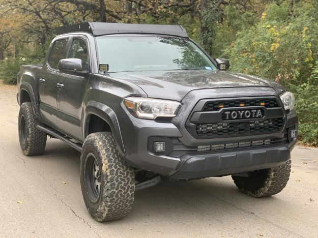 Picture of 05-21 Tacoma Premium Roof Rack 43 in Dual Function 1 Wire Harness LED Light BarBlue Small Cali Raised LED