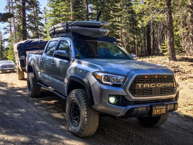 Picture of 05-21 Tacoma Trail Edition Rock Sliders No Kick Out Powder Coat Cali Raised LED