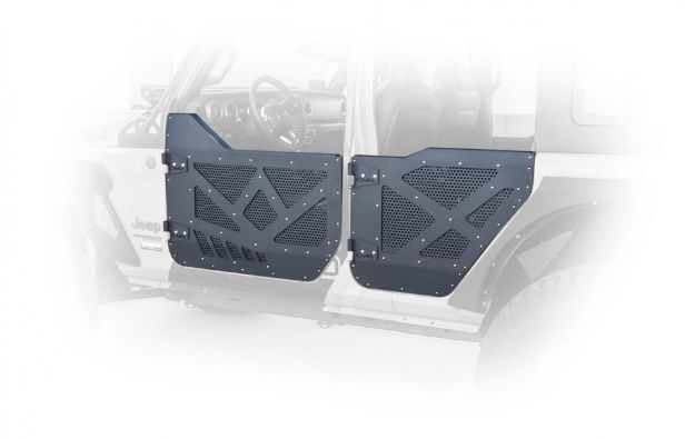 Picture of Jeep JL/JT Half Doors Aluminum W/Perforated Aluminum Screens (Front) 18-Present Wrangler JL 4 Door DV8 Offroad