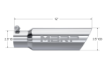 Picture of Exhaust Tail Pipe Tip 3 1/2 Inch O.D. Dual Wall Angled 2 1/2 Inch Inlet 12 Inch Length T304 Stainless Steel MBRP