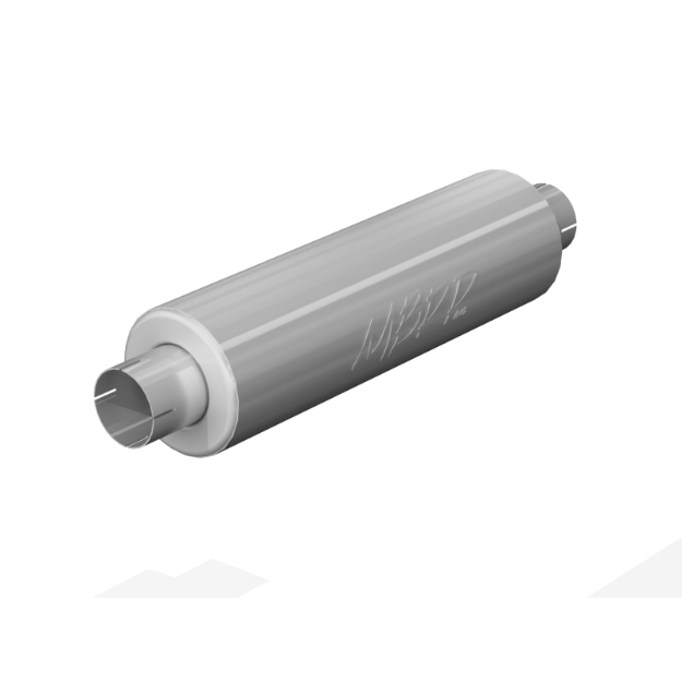 Picture of 3 Inch Exhaust Pipe ID Inlet/Outlet 26 Inch Single Muffler Mild Tone T409 Stainless Steel MBRP