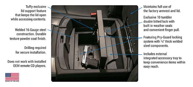 Picture of RAM Trucks Security Console Insert w/Fixed Floor OEM Console Tuffy Security