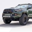 Picture of 16-Up Tacoma Stealth Bumper 32 Inch LED Bar Spot Beam Bumper Light Bar-Blue-Tall 32 Inch Spot Beam with Relocation Mounts Bumper Light Bar Switch No Winch No D-Ring Cali Raised LED