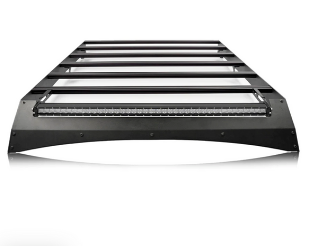 Picture of 2014-2021 Tundra Crew Max Economy Roof Rack - Rack and 42 in Single Row - Amber - Light Bar LED Light Bar - Amber - Tall Cali Raised LED